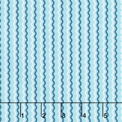 Kimberbell Basics - Wavy Stripe Teal Yardage