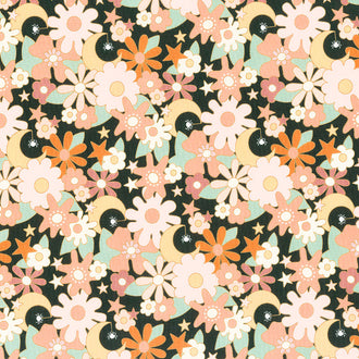 Kitty Corn - Twilight Garden Midnight Yardage