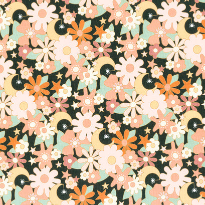 Kitty Corn - Twilight Garden Midnight Yardage