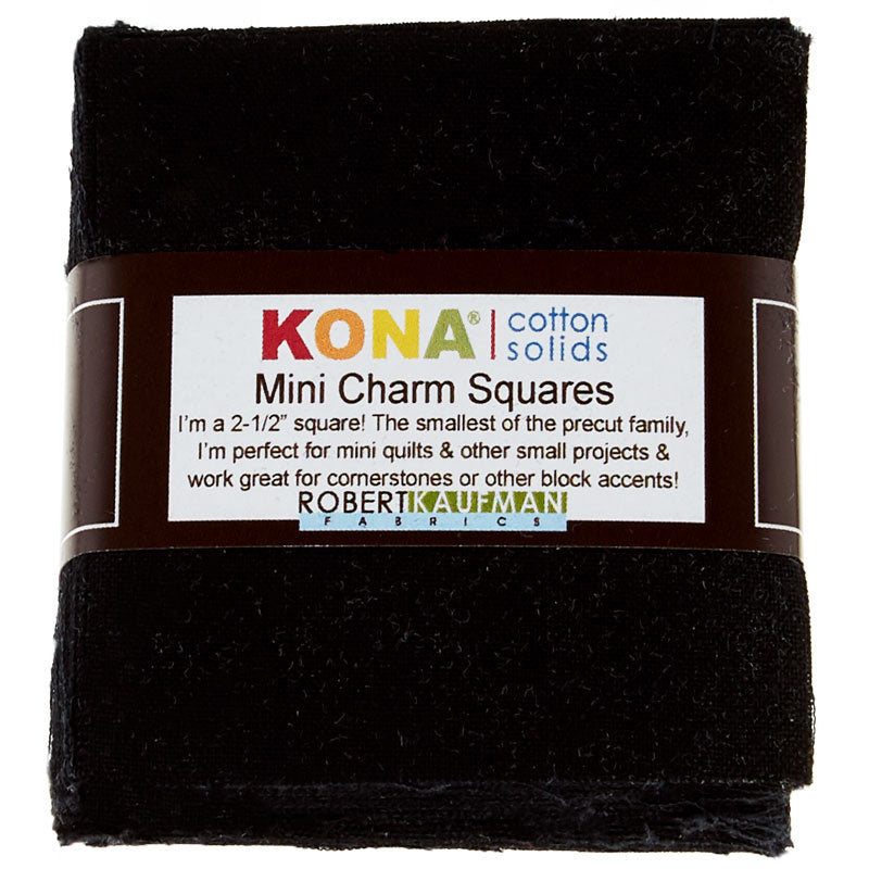 Kona Cotton - Black Mini Charm Pack