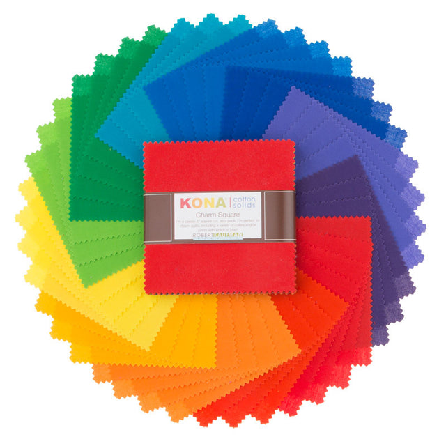 Kona Cotton - Bright Rainbow Palette Charm Pack Primary Image