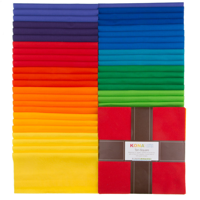Kona Cotton - Bright Rainbow Palette Ten Squares Primary Image
