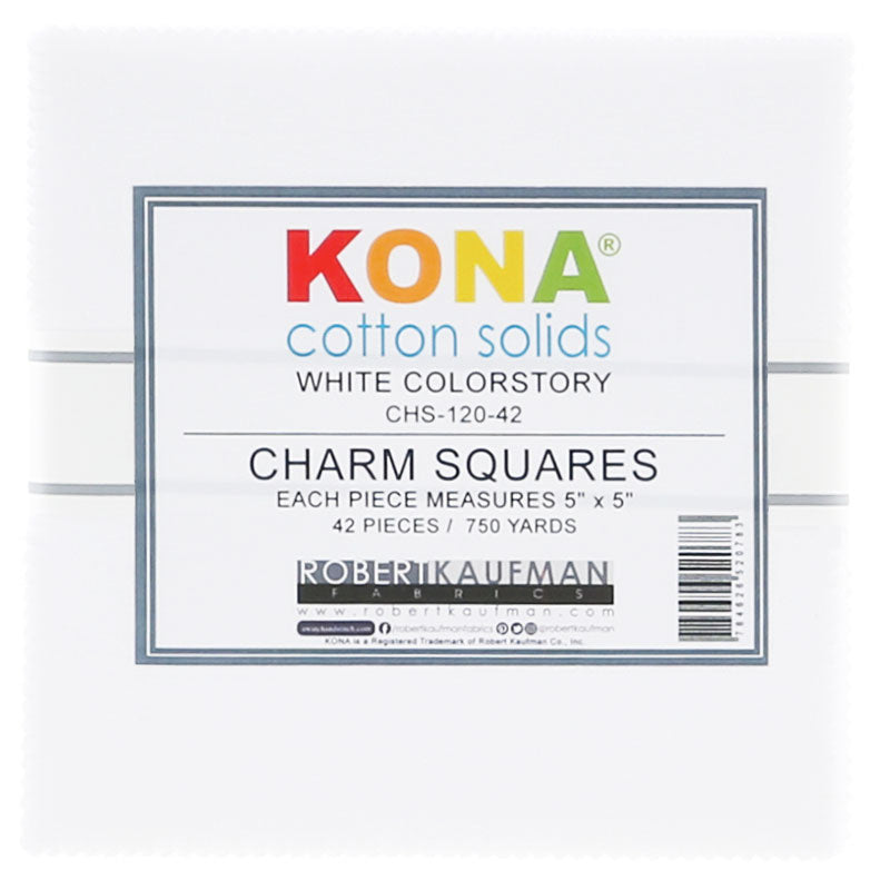 Kona Cotton - White Charm Pack