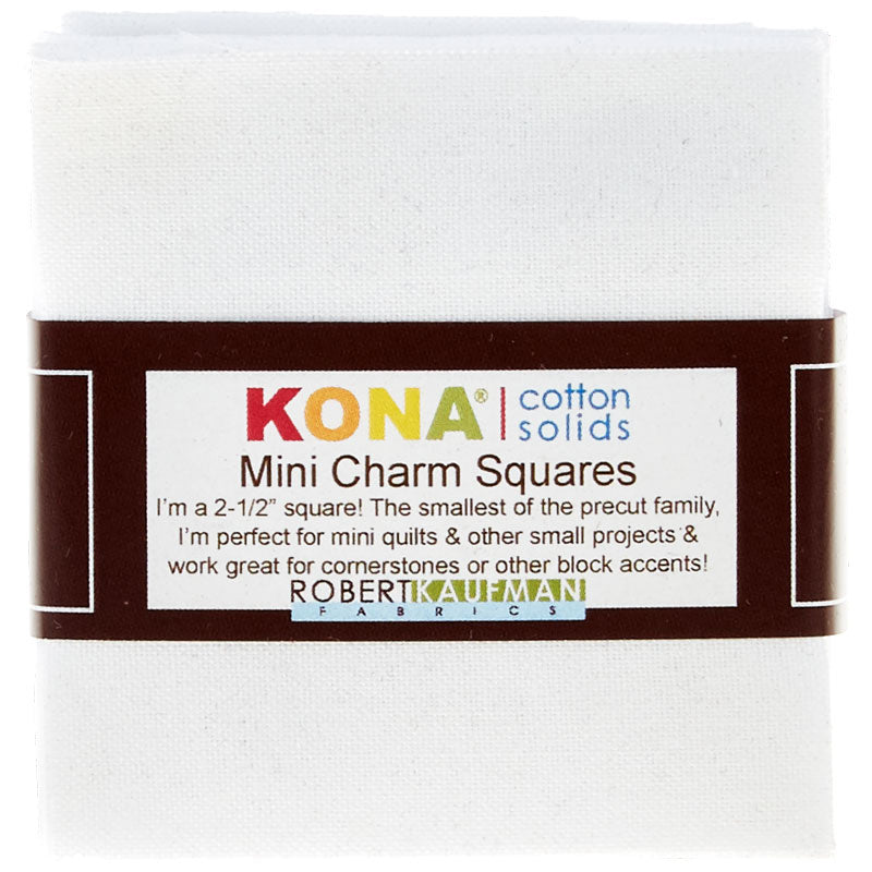 Kona Cotton - White Mini Charm Pack