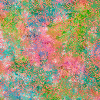 Lace & Grace Batiks - Medallion Lace Coral Yardage