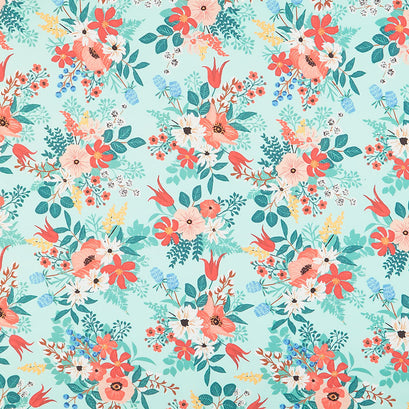 Lady Bird - Wild Flowers Aqua Yardage