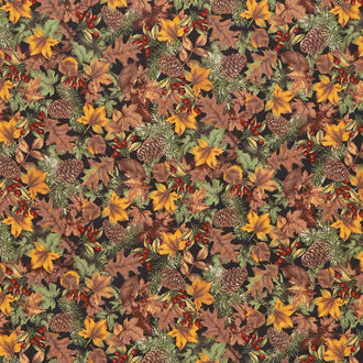 Lake House - Forest Floor Black Yardage