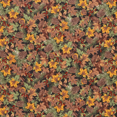 Lake House - Forest Floor Black Yardage