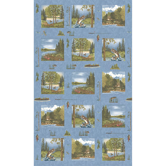 Lake Views - Fishing Sky Blue Panel