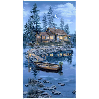 Lakeside Cabin - Lodge Cabin Blue Panel