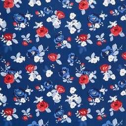 Land of Liberty - Floral Main Navy Yardage