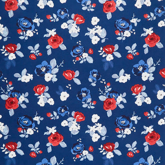 Land of Liberty - Floral Main Navy Yardage