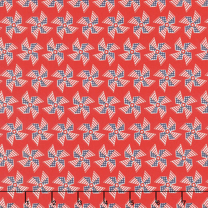 Land of Liberty - Pinwheels Red Yardage