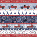 Land That I Love - My Home Sweet Home Stripe White Yardage
