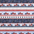 Land That I Love - My Home Sweet Home Stripe White Yardage