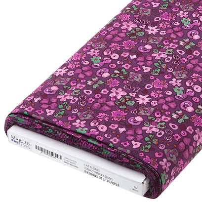Las Flores - Small Floral Purple 15 Yard Bolt