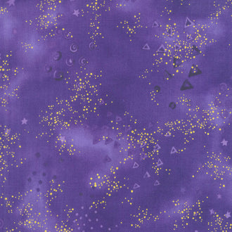 Laurel Burch Basics - Swirl Star Triangle Dark Purple Yardage