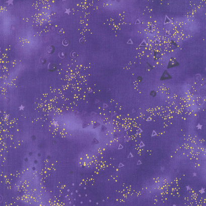 Laurel Burch Basics - Swirl Star Triangle Dark Purple Yardage