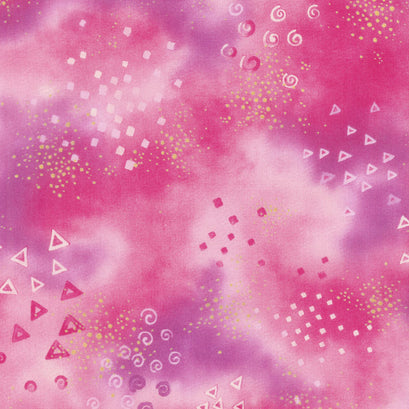 Laurel Burch Basics - Swirl Star Triangle Light Raspberry Yardage