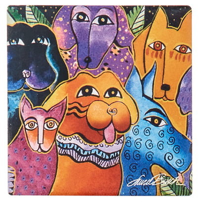 Laurel Burch Dogs and Doggies Coaster Set