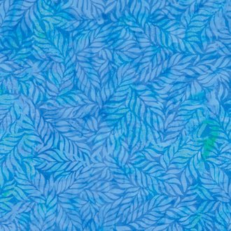 Lemon Grass Batiks - Fern Harbor Blue Yardage
