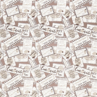 Lemonade - Sign Collage Taupe Yardage