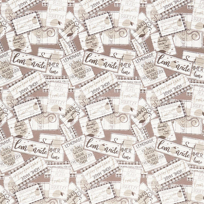 Lemonade - Sign Collage Taupe Yardage