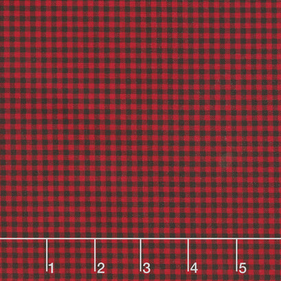 Let It Snow - Mini Check Red Yardage