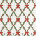 Let It Sparkle - Bows and Holly Radiant Winter with Red Glitter White Yardage