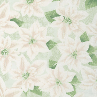 Let It Sparkle - Pearly Poinsettia Silver Sage Yardage