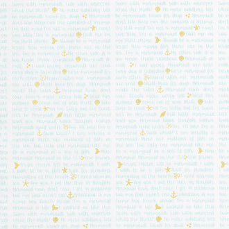 Let's Be Mermaids - Shell Phone White Sparkle Yardage