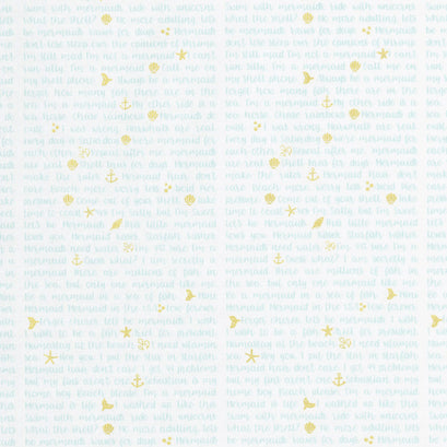 Let's Be Mermaids - Shell Phone White Sparkle Yardage