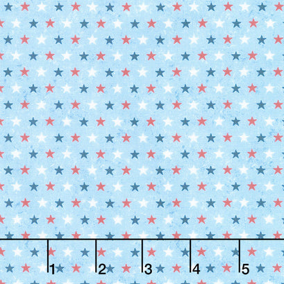Liberty Lane - Small Stars Blue Yardage