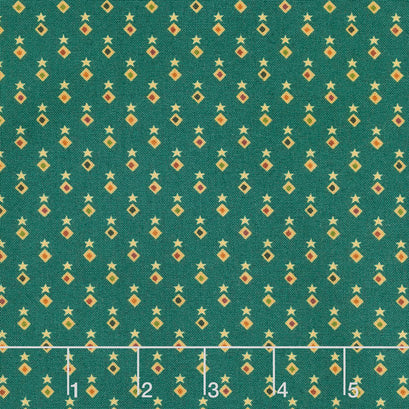 Liberty Star - Stars and Diamonds Teal Yardage