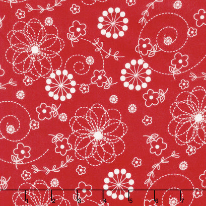 Lil' Sprout Too! - Doodles Soft Red Flannel Yardage