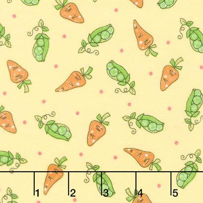 Lil' Sprout Too! - Peas n' Carrots Yellow Flannel Yardage