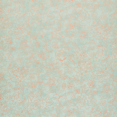 Lilac & Sage - Toile Green Copper Pearl Metallic Yardage