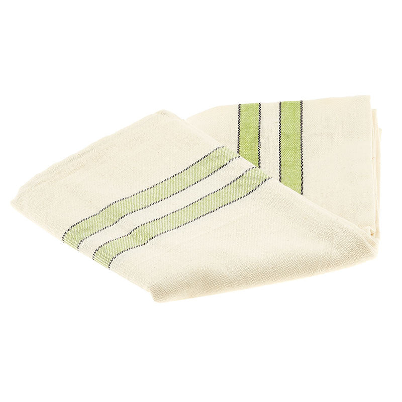 Lime Green Stripe Plain Weave Tea Towel Primary Image