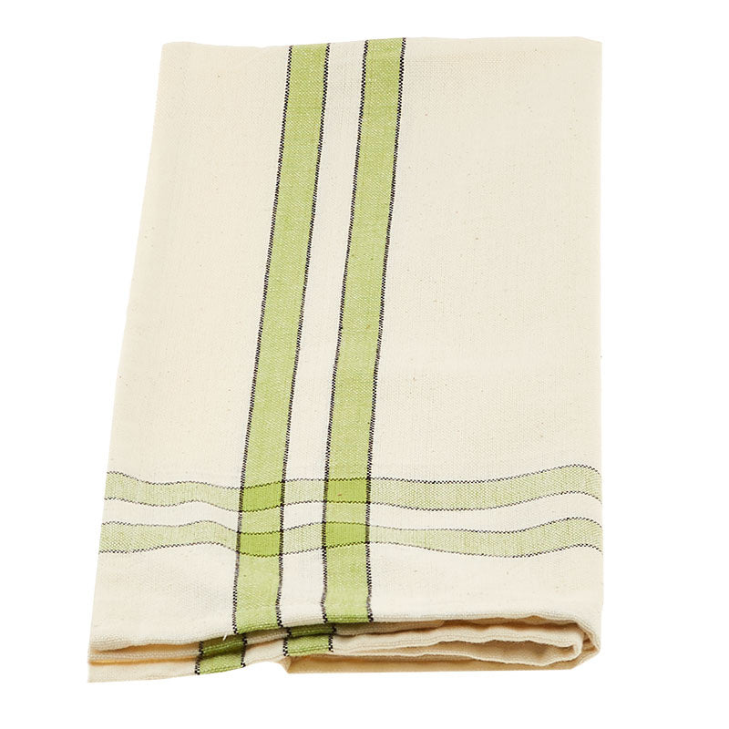 Lime Green Stripe Plain Weave Tea Towel Alternative View #1