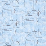 Limoncello - Carte Postale Blue Yardage Primary Image