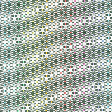 Linework - Hexy Rainbow Ink Yardage