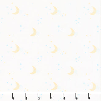 Little Ducklings - Moon Print White Yardage