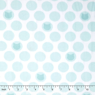 Little Prints Double Gauze - Bambino Dots Cats Sky Yardage