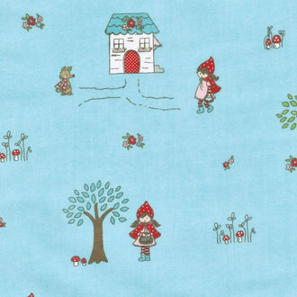 Little Red Riding Hood - Main Aqua Flannel Yardage
