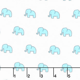 Little Safari - Aqua Colorstory Tiny Elephants Aqua Flannel Yardage