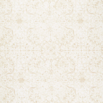 London Blues - Cream Floral Tile Pattern Yardage
