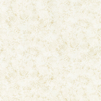 London Blues - Cream Stamped Pattern Yardage