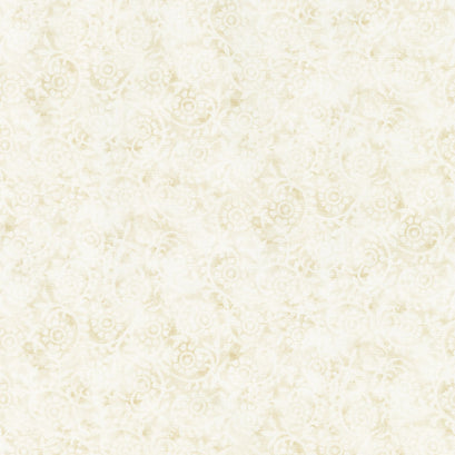 London Blues - Cream Stamped Pattern Yardage