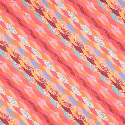 Loose Leaf - Geometric Pomegranate Digitally Printed Yardage