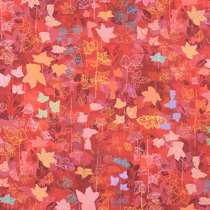 Loose Leaf - Leaves Currant Digitally Printed Yardage